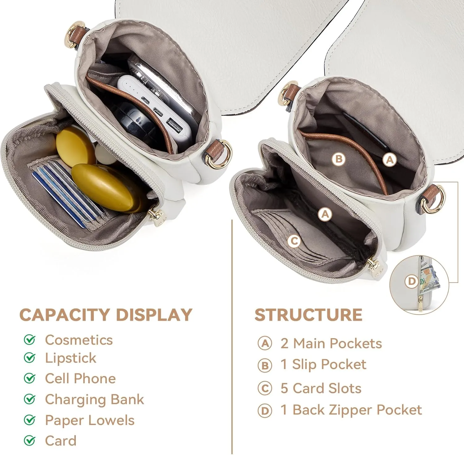 BOSTANTEN Small Crossbody Bags for Women Cell Phone Purse Leather Wallet Handbags with Card Slots