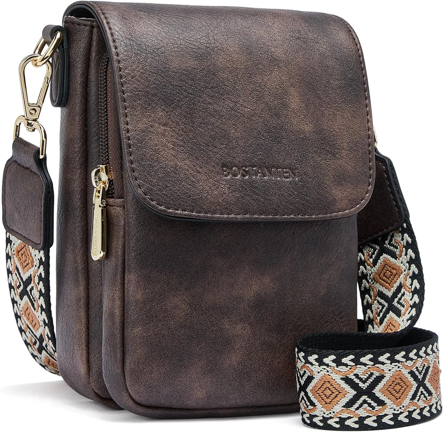BOSTANTEN Small Crossbody Bags for Women Cell Phone Purse Leather Wallet Handbags with Card Slots