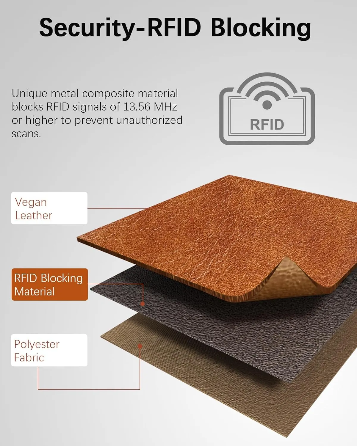 BOSTANTEN Womens Leather Wallets RFID Blocking Large Capacity Trifold Card Holder Ladies Phone Clutch Brown