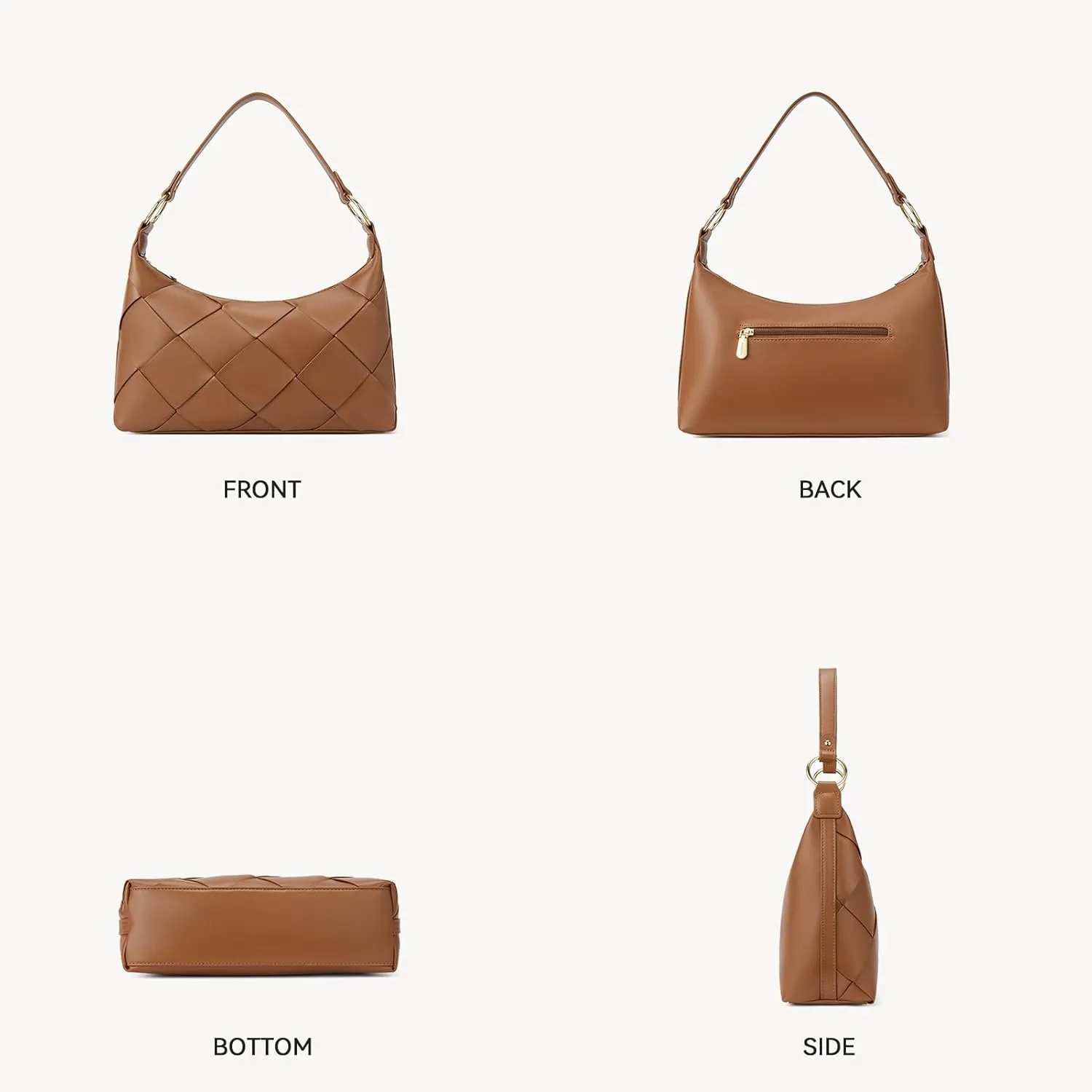 BOSTANTEN Woven Purses for Women Vegan Leather Hobo Bag Shoulder Handbags