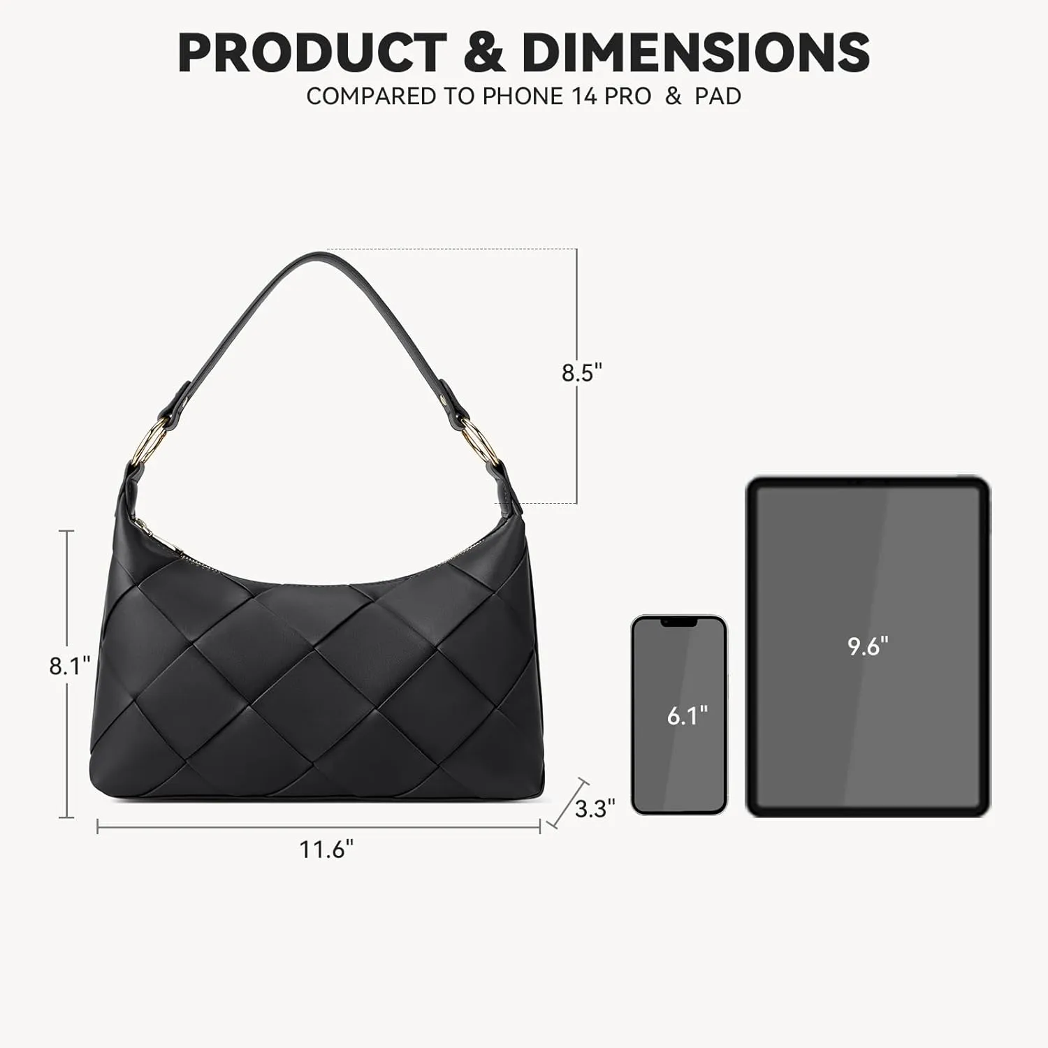 BOSTANTEN Woven Purses for Women Vegan Leather Hobo Bag Shoulder Handbags