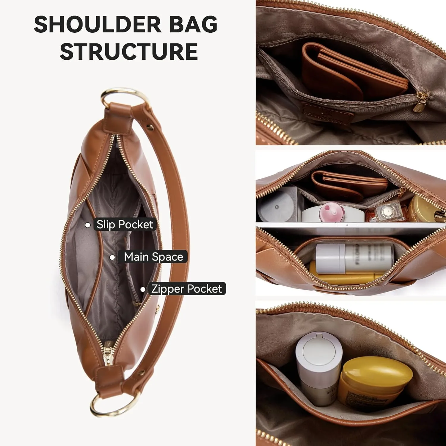 BOSTANTEN Woven Purses for Women Vegan Leather Hobo Bag Shoulder Handbags