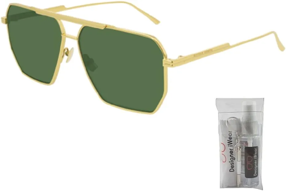 Bottega Veneta BV1012S Aviator Sunglasses for Men   BUNDLE with Designer iWear Eyewear Care Kit