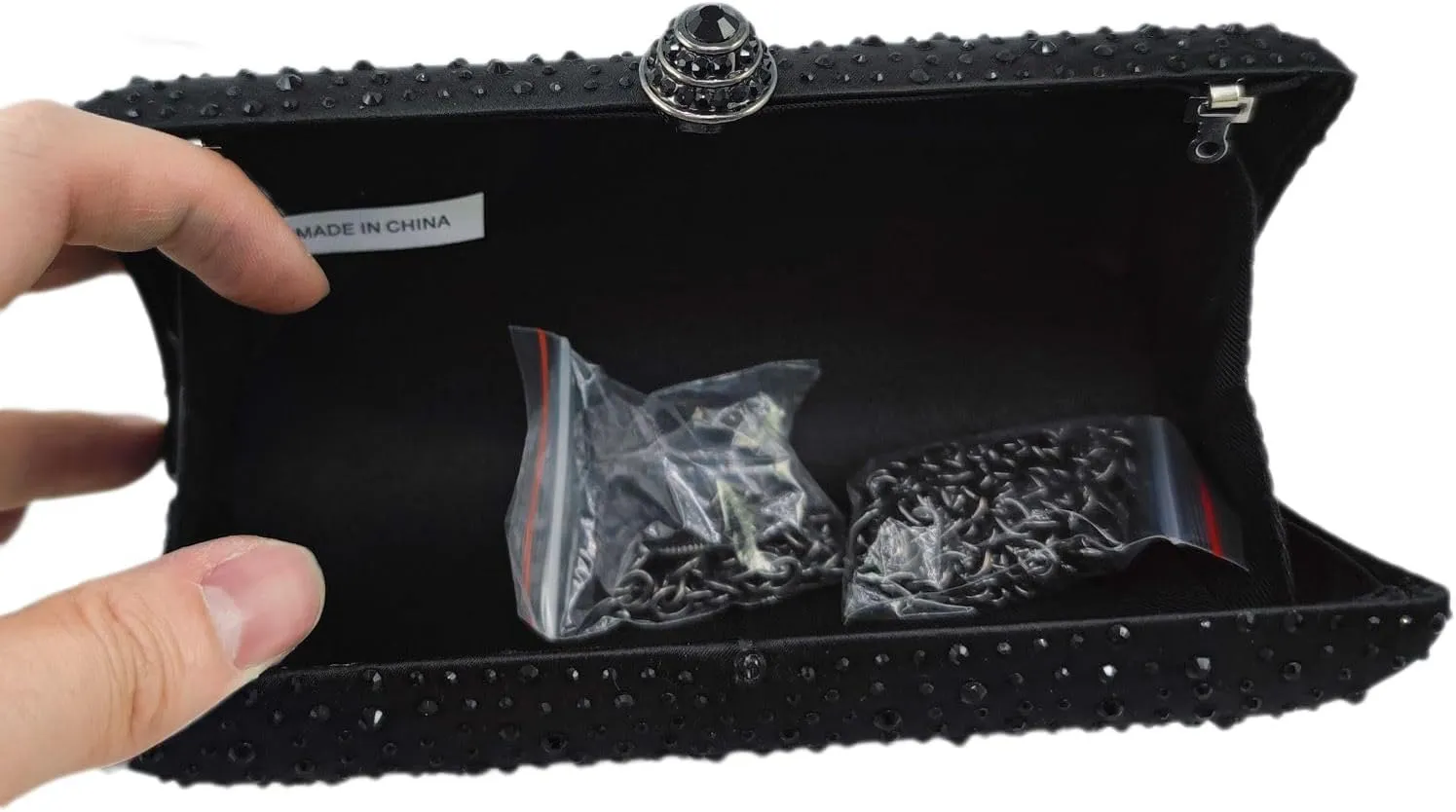 Boutique De FGG Crystal Clutch Purse for Women Formal Evening Bags Party Rhinestone Clutch Bag Wedding Prom Handbags,Mini