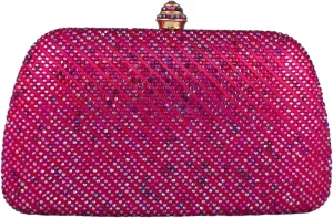 Boutique De FGG D Shape Women Crystal Evening Bags Formal Parties and Weddings Chic Clutch Purse Rhinestone Handbags, Mini