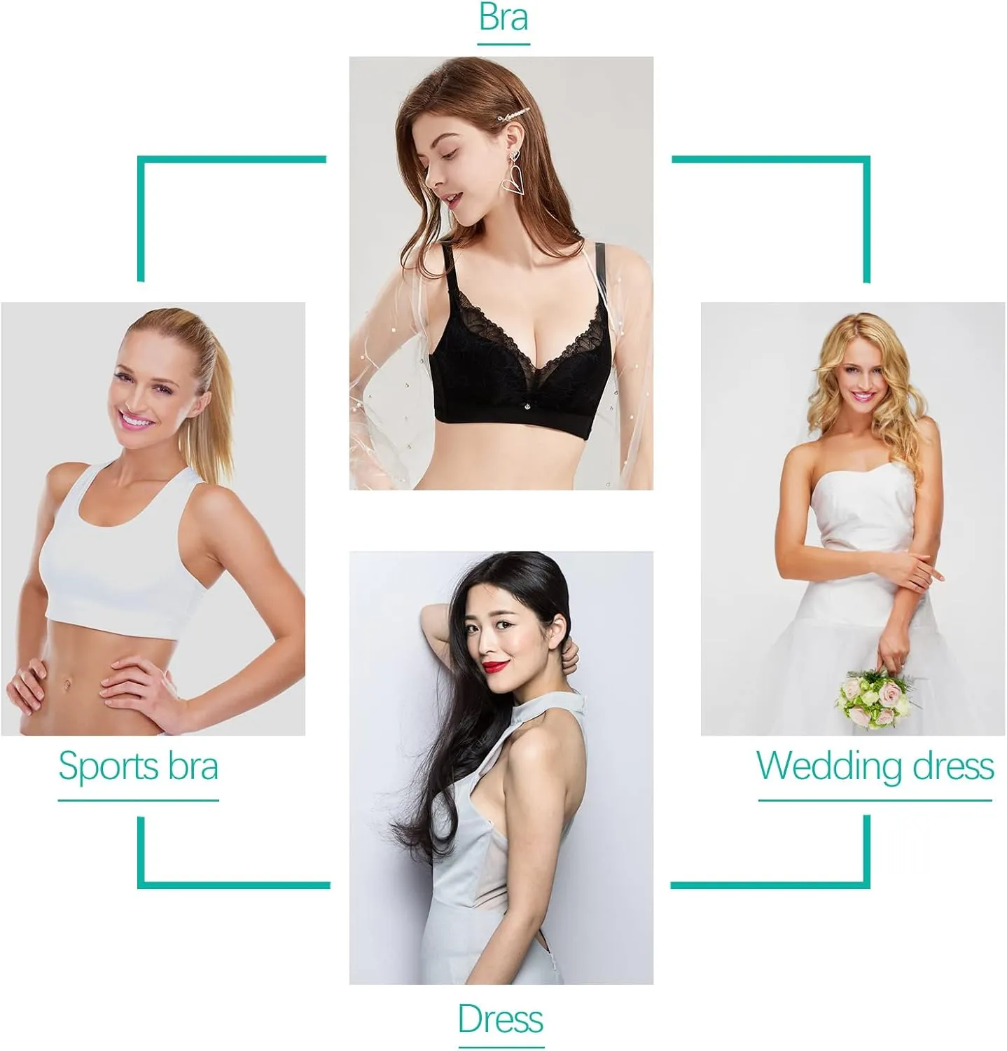 Bra Pads Inserts 3 Pairs, Bra Pads Sewn Padded for Sports Bra A/B/C/D Cup Beige or Black, Green or Grey or Pink Optional