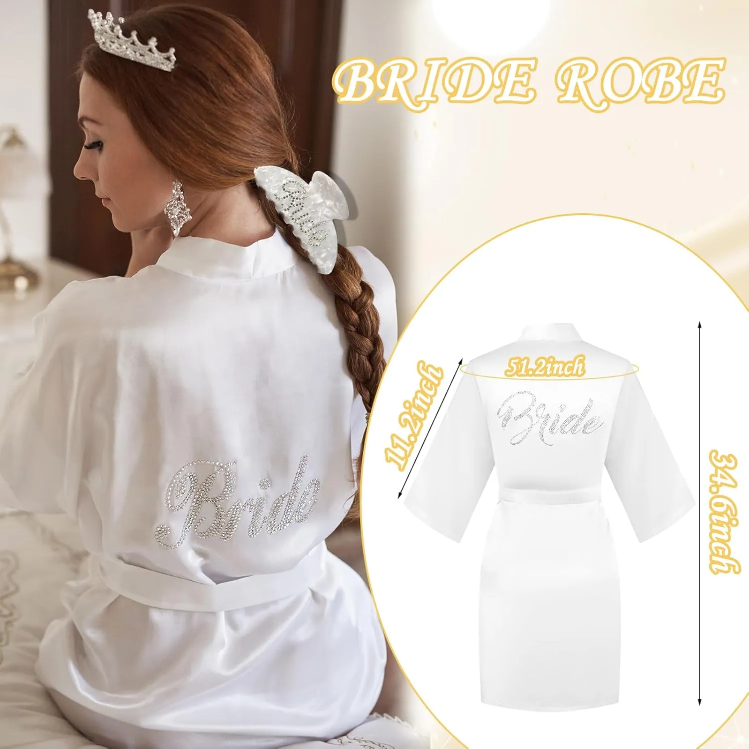 Bride to Be Gifts - Bridal Shower & Wedding Gifts - Bride Tote Bag, Slippers & Robe for Wedding Day