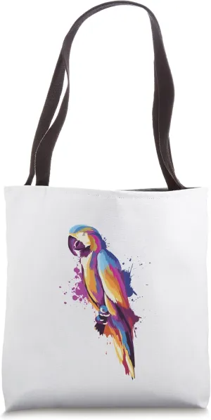 Brightly Colored Parrot Tropical Talking Bird Design Tote Bag