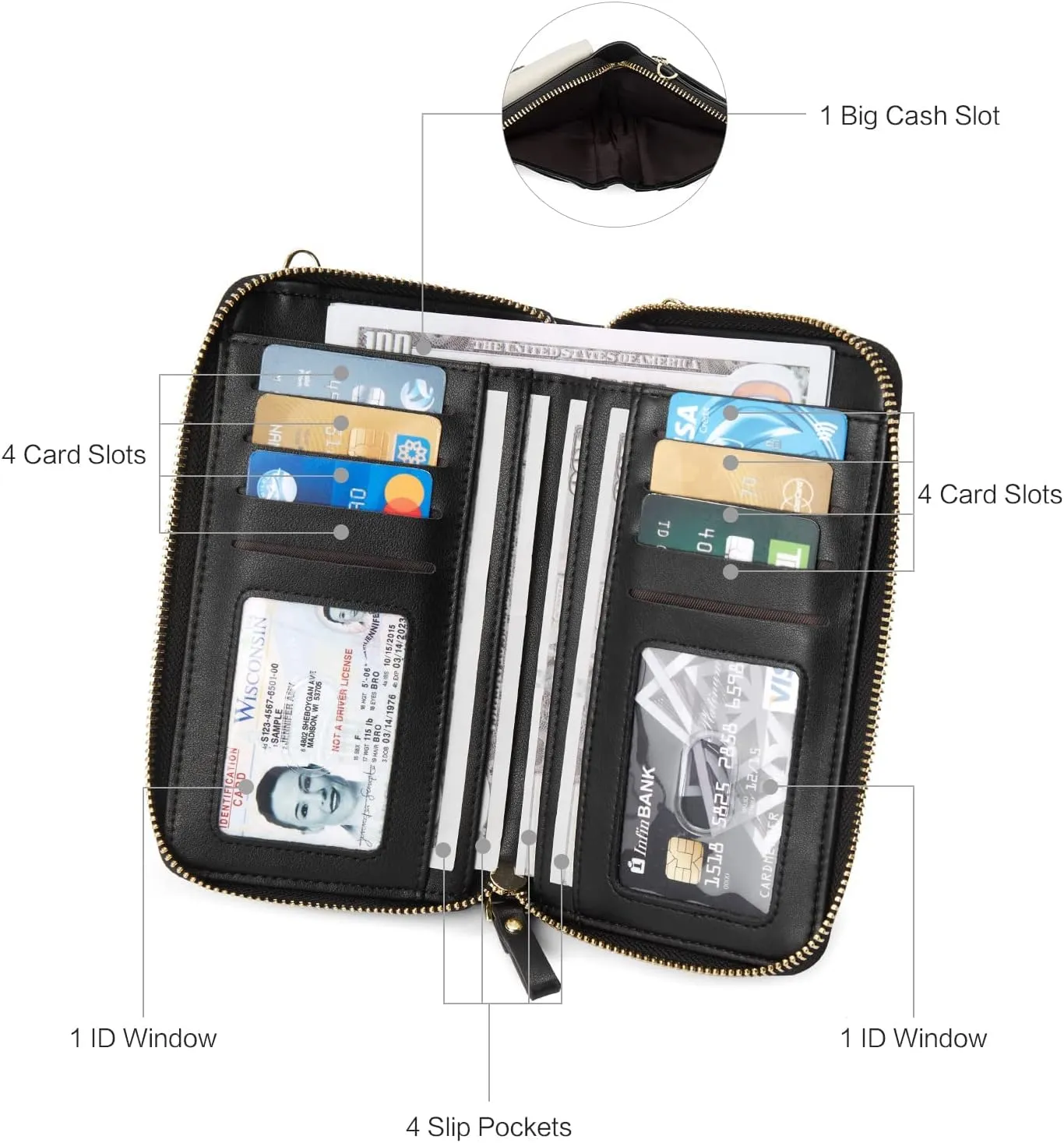 BROMEN Small Cell Phone Purse Crossbody Bags for Women Vegan Leather Wallet Purse with Credit Card Holder