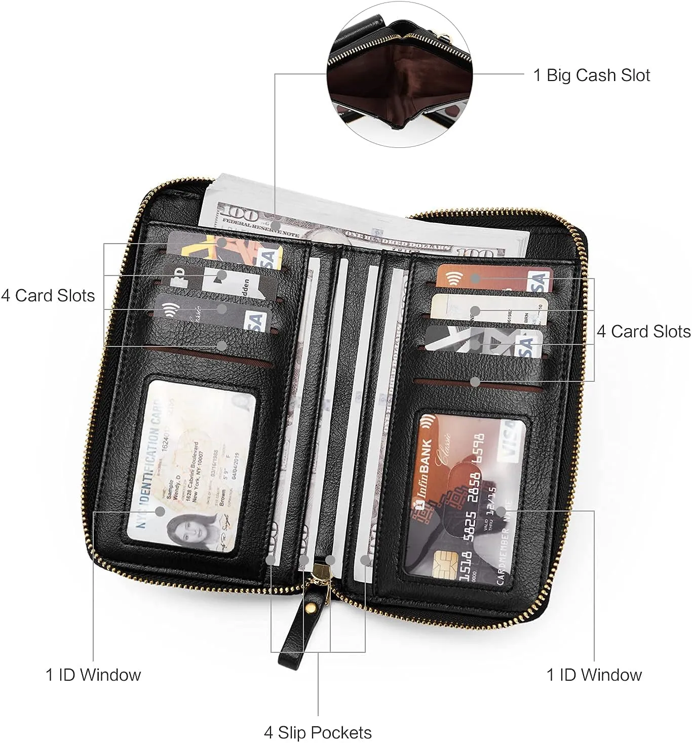 BROMEN Small Cell Phone Purse Crossbody Bags for Women Vegan Leather Wallet Purse with Credit Card Holder