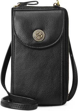 BROMEN Small Cell Phone Purse Crossbody Bags for Women Vegan Leather Wallet Purse with Credit Card Holder