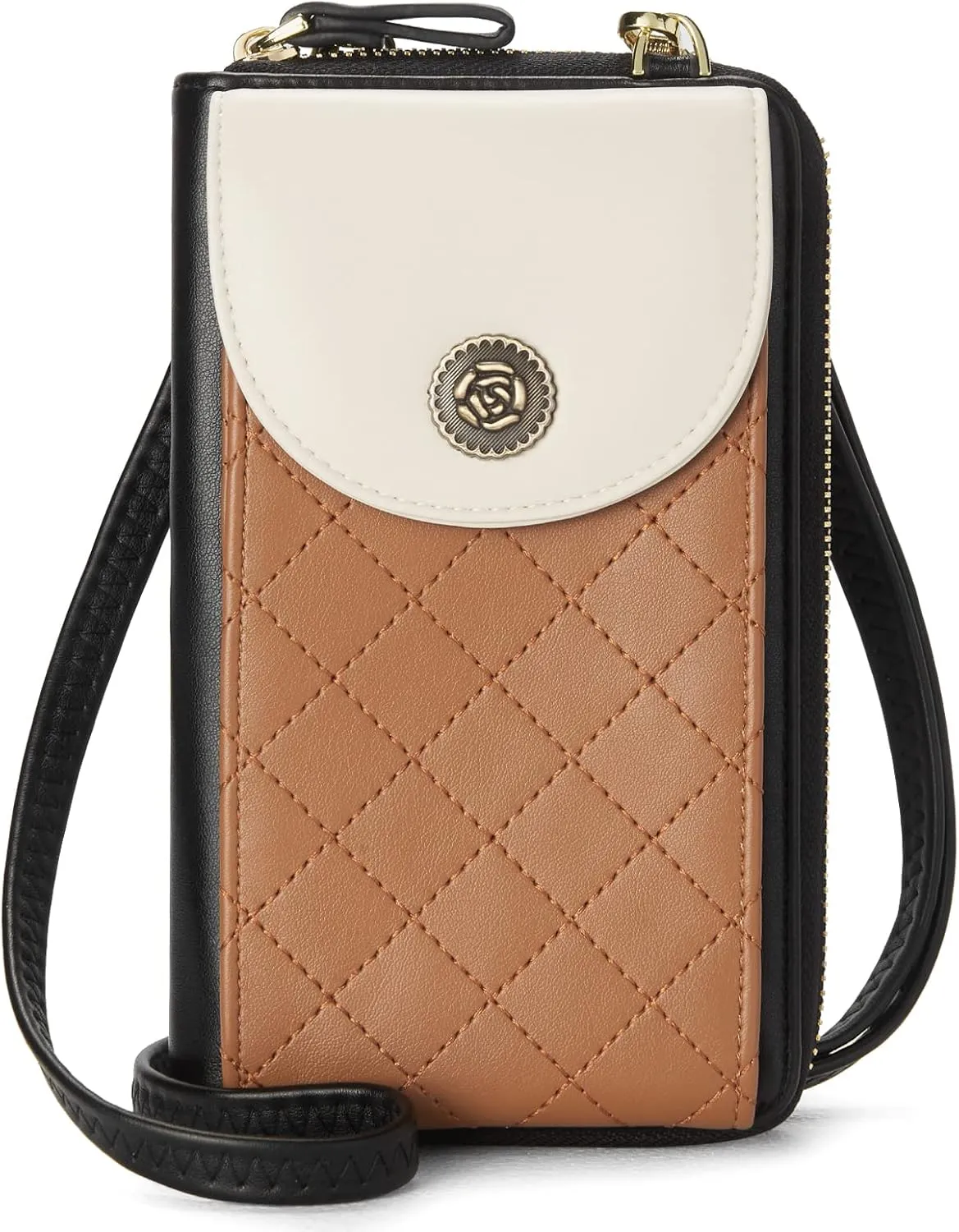 BROMEN Small Cell Phone Purse Crossbody Bags for Women Vegan Leather Wallet Purse with Credit Card Holder