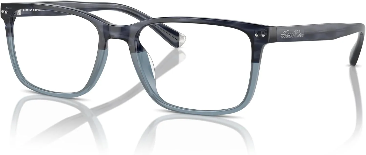 Brooks Brothers Men's Bb2064u Universal Fit Rectangular Prescription Eyewear Frames
