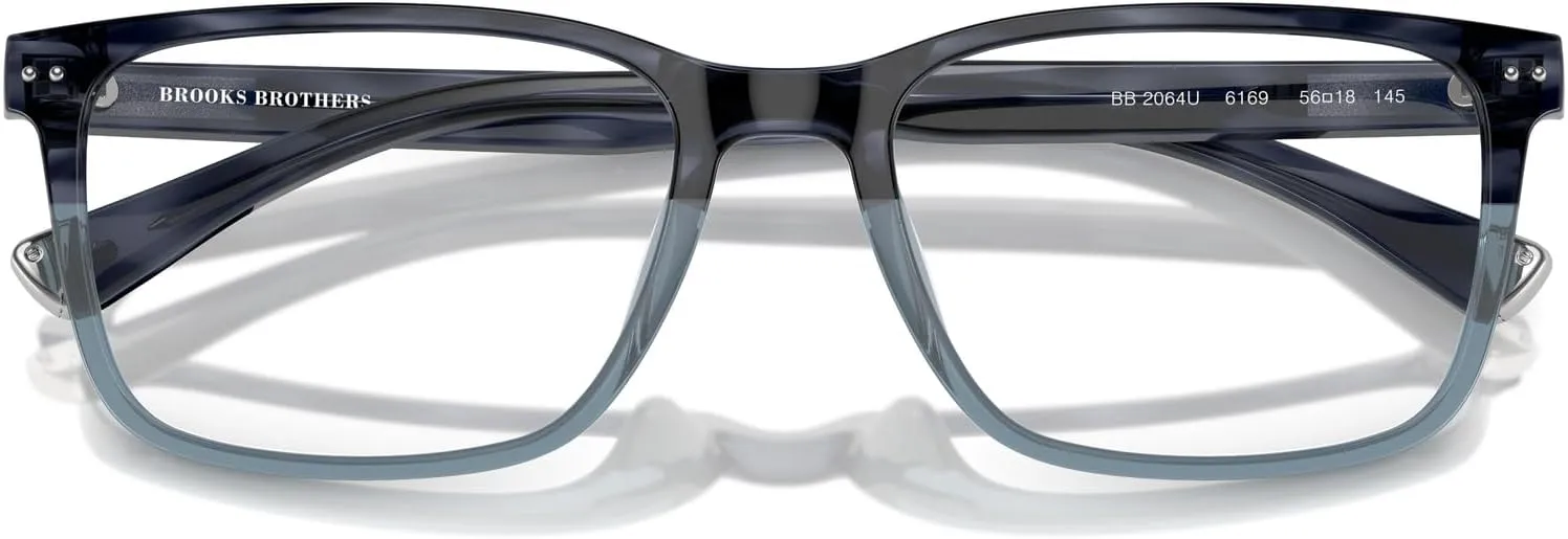 Brooks Brothers Men's Bb2064u Universal Fit Rectangular Prescription Eyewear Frames