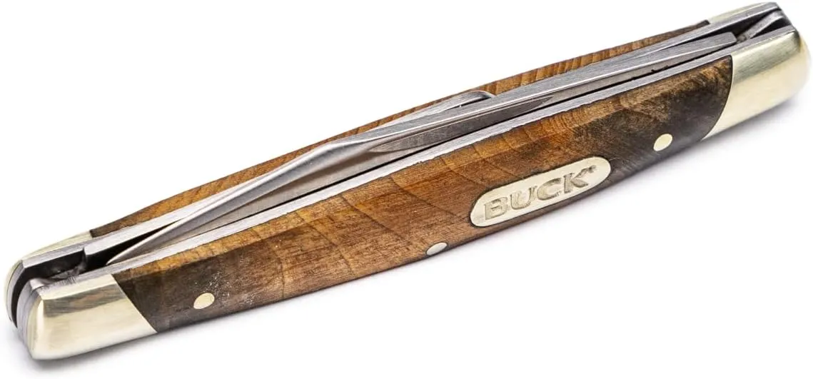 Buck Knives 375 Deuce 2-Blade Folding Pocket Knife with Wood Handle