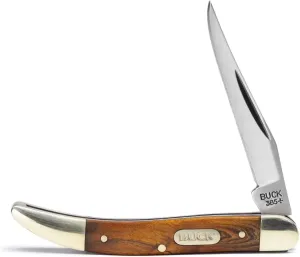 Buck Knives 385 Toothpick Single-Blade Folding Pocket Knife with Wood Handle