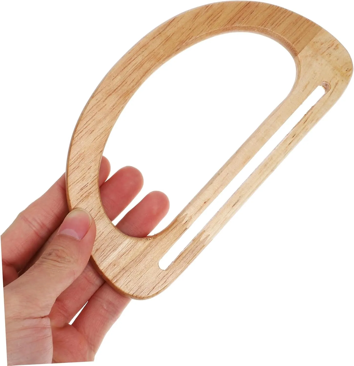 Cabilock Ergonomic Wood Bag Handle Replacement Handle for Handbag Tote Bag Black for Making