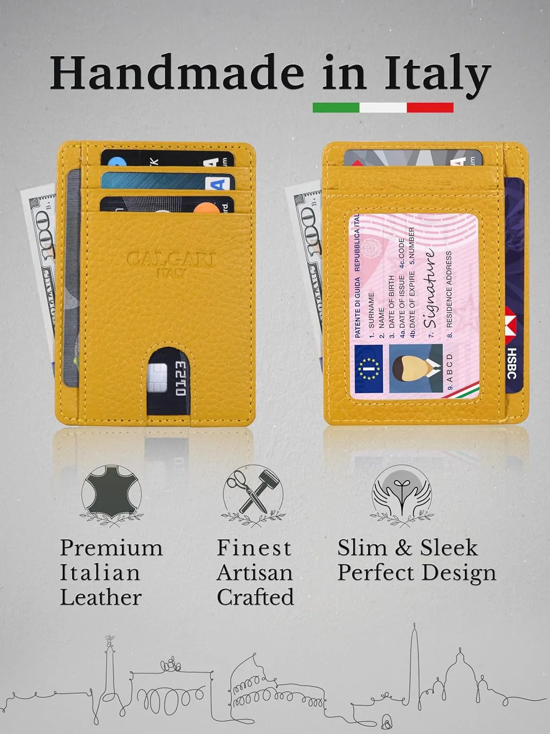 CALGARI® Italian Luxury Leather Minimalist Wallets | For Men and Women