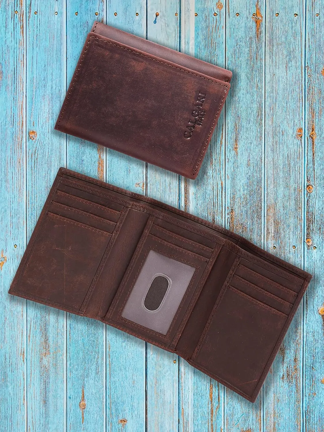 CALGARI® Italian Luxury Leather Wallets For Men | Trifold