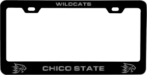 California State University, Chico Laser Engraved Metal License Plate Frame Black Officially Licensed Collegiate Product