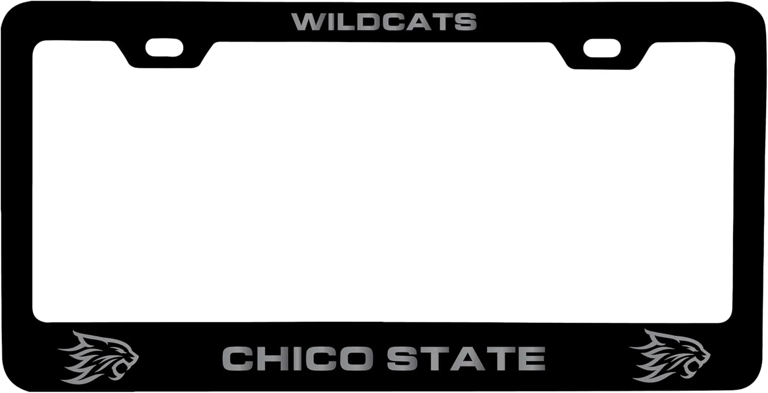 California State University, Chico Laser Engraved Metal License Plate Frame Black Officially Licensed Collegiate Product