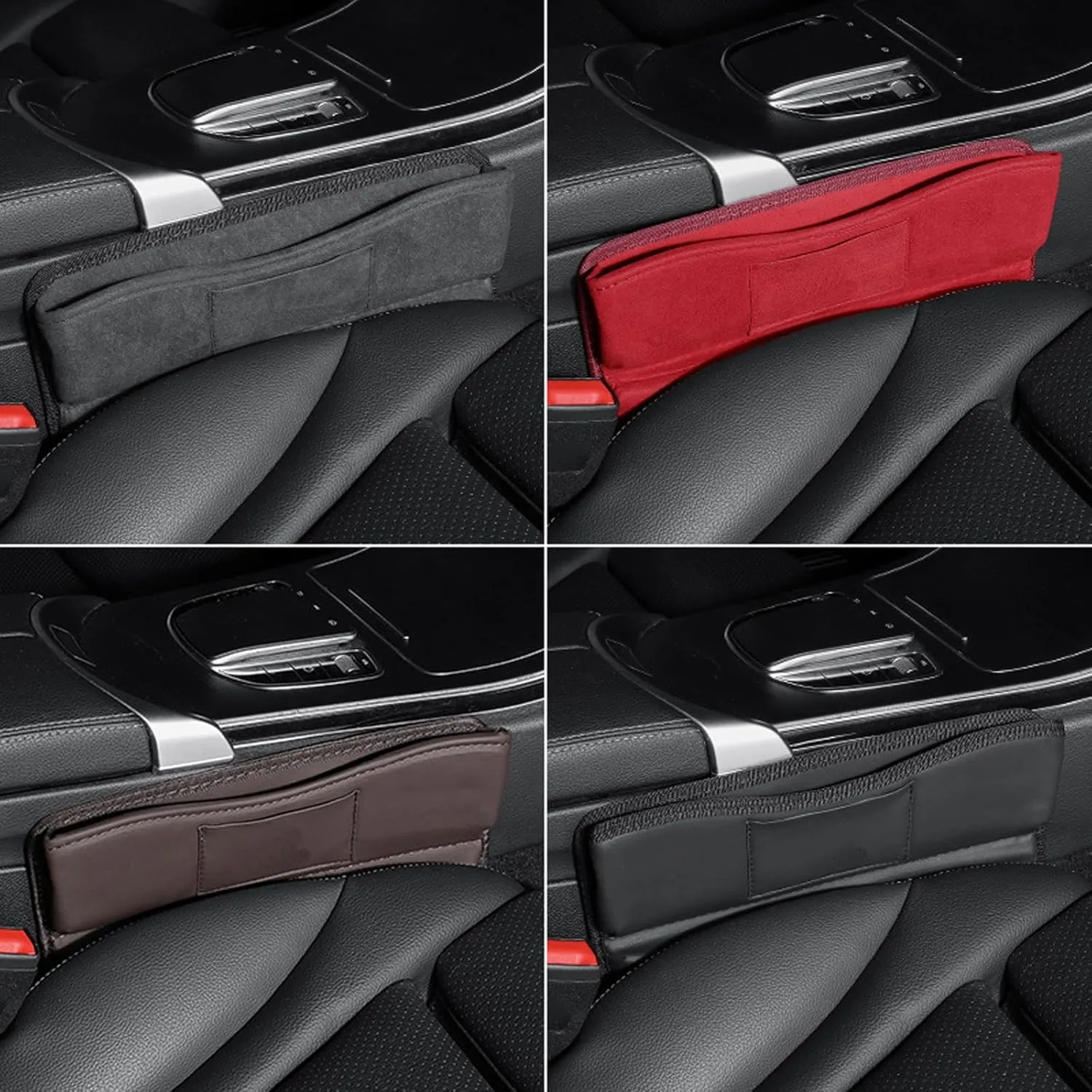 Car Seat Gap Filler Organizer for Peugeot 3008 I (Phase I, 2009) 2009 2010 2011 2012 2013, Car Seat Crevice Storage Box Car Accessories,Brown