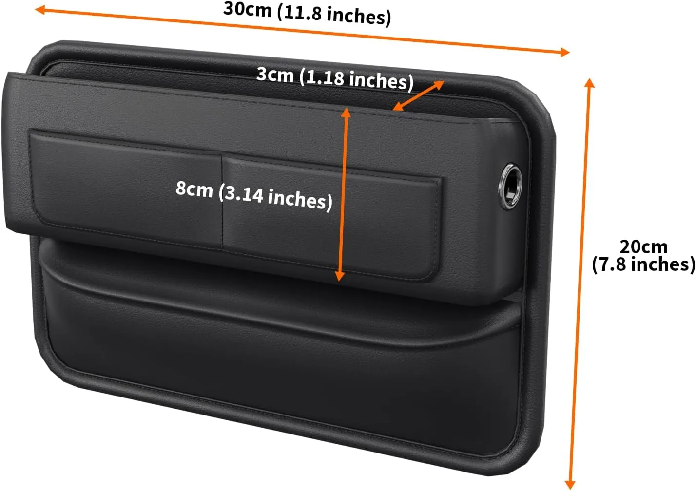 Car Seat Gap Filler with Pockets 2 Pack Leather Car Seat Organizer and Storage Automotive Accessories - Front Seats Car Adjustable Gap Filler for Phones, Glasses, Keys, Cards1