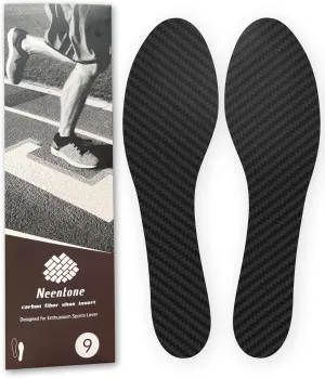 Carbon Fiber Insole 270mm Men's Size 9 / Women's 10, Carbon Fiber Shoe Inserts for Man Woman, Basketball Football Hiking Sports Insole, Orthotic Shoe Stiffener Insert for Hallux Rigidus Mortons Toe