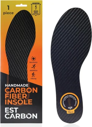 Carbon Fiber Insole for Men & Women 1 PC Carbon Fiber Shoe Insert, Carbon Fiber Foot Plate - Hallux Rigidus relief, Turf Toe, Mortons Extension, Big Toe Carbon Fiber Insoles Women 11-11.5, Men 10-10.5