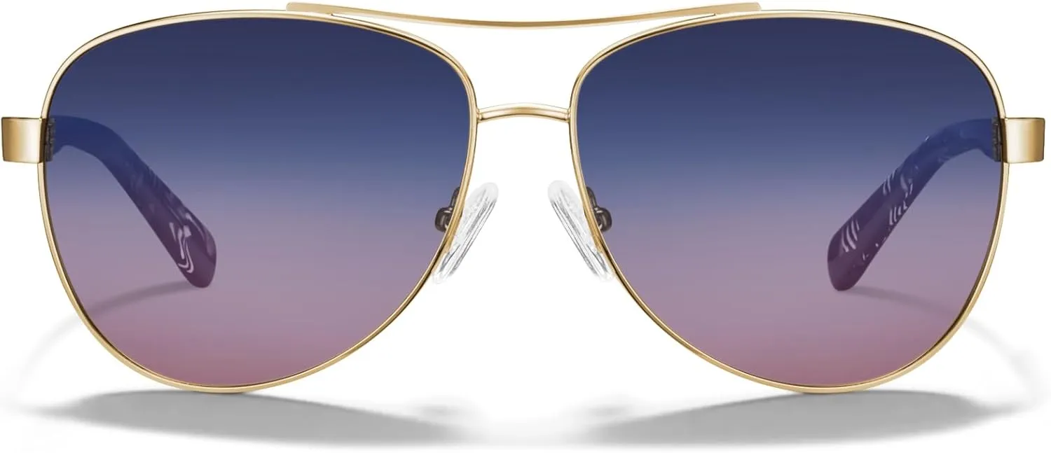 CARFIA Retro Trendy Pilot Sunglasses for Women Polarized UV Protection, Lightweight Outdoor Driving Lady Sunnies Metal Frame