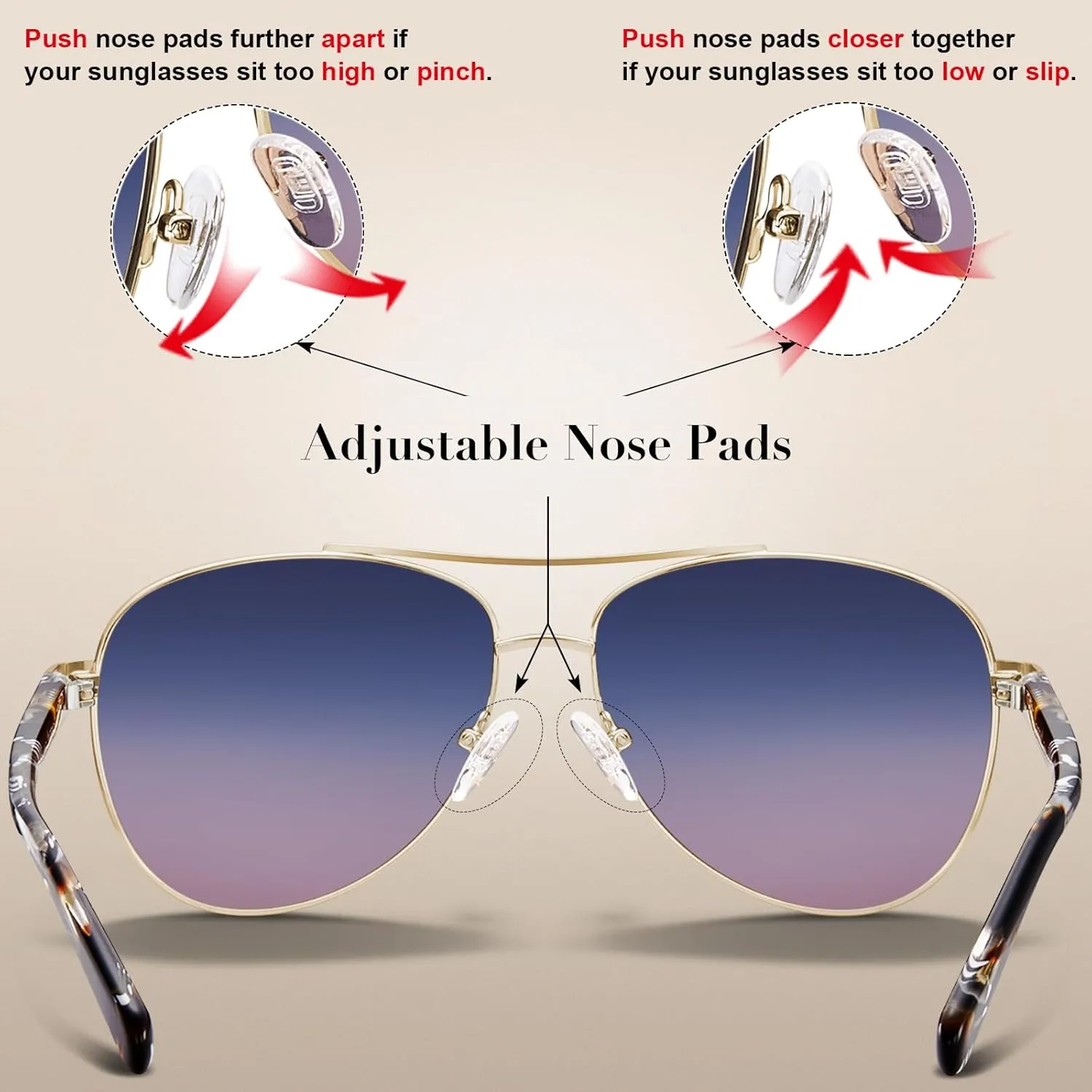 CARFIA Retro Trendy Pilot Sunglasses for Women Polarized UV Protection, Lightweight Outdoor Driving Lady Sunnies Metal Frame