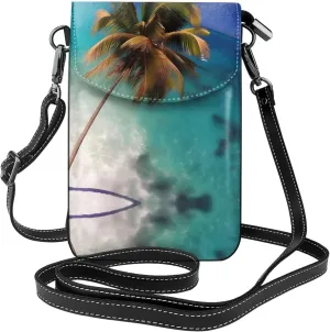 Caribbean Islands Printed Women's Crossbody Phone Bag - Perfect for Travel and Shopping