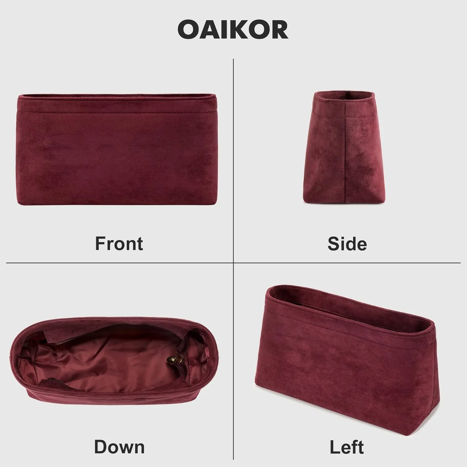 Carryall PM Insert Organizer, Velvet Bag Organizer Insert Compatible with lv Carryall and More, Sturdy Gold Zipper, Pecfect for Handbag Shaped & Neat(Small,Red)