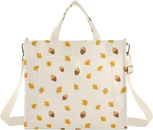 Cartoon Acorns Tote Bag Large Capacity for Women Handbag Corduroy Crossbody Shoulder Bag