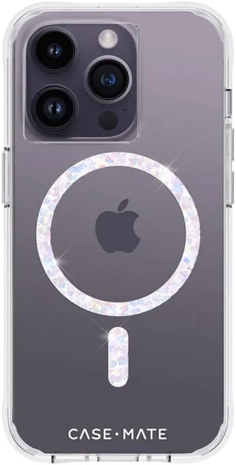 Case-Mate iPhone 14 Pro Case - Clear Twinkle Diamond [10ft Drop Protection] [Compatible with MagSafe] Magnetic Cover with Cute Bling Sparkle for iPhone 14 Pro 6.1", Anti-Yellow, Anti-Scratch, Slim