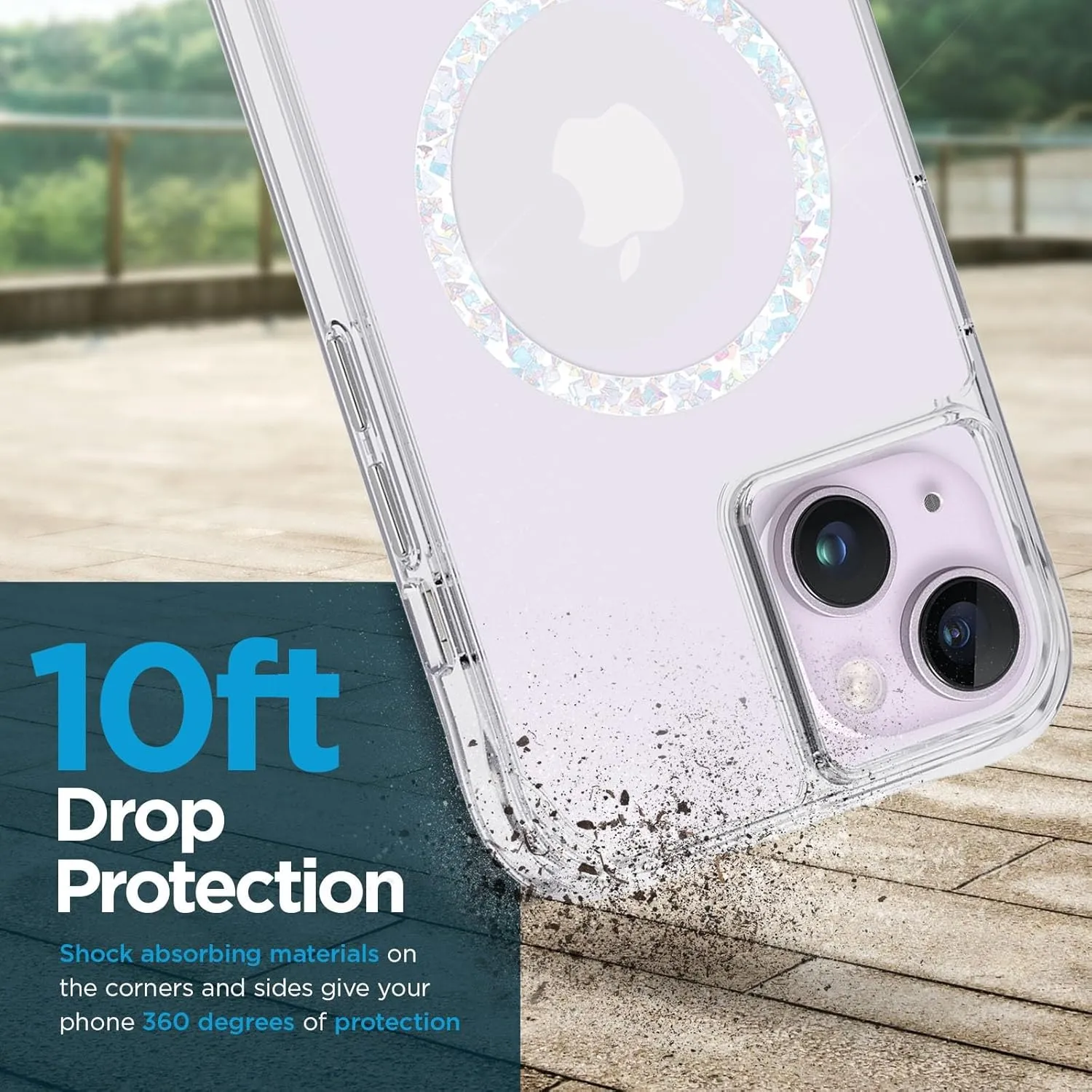 Case-Mate iPhone 15 Plus / 14 Plus 6.7" Case - Clear Twinkle Diamond [10FT Drop Protection] [Compatible with MagSafe] Magnetic Cover with Cute Bling Sparkle, Anti-Yellow, Anti-Scratch, Slim