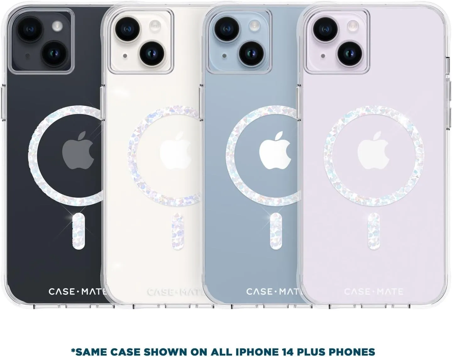 Case-Mate iPhone 15 Plus / 14 Plus 6.7" Case - Clear Twinkle Diamond [10FT Drop Protection] [Compatible with MagSafe] Magnetic Cover with Cute Bling Sparkle, Anti-Yellow, Anti-Scratch, Slim