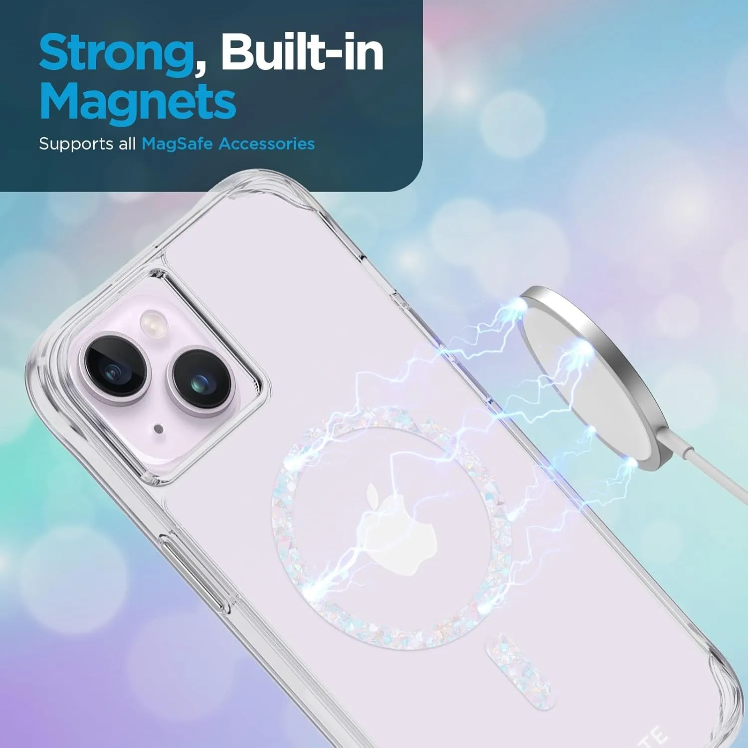 Case-Mate iPhone 15 Plus / 14 Plus 6.7" Case - Clear Twinkle Diamond [10FT Drop Protection] [Compatible with MagSafe] Magnetic Cover with Cute Bling Sparkle, Anti-Yellow, Anti-Scratch, Slim