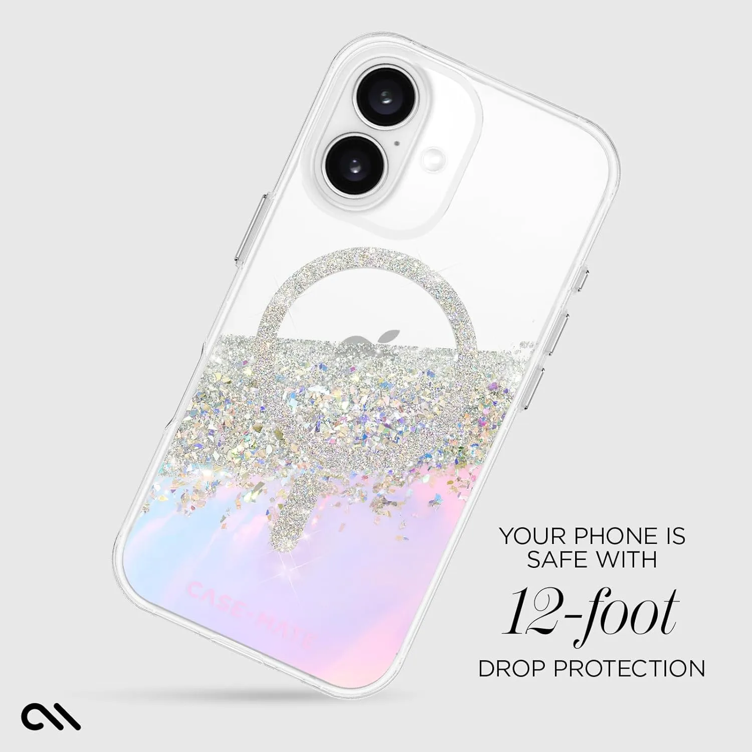 Case-Mate iPhone 16 Case [Compatible with MagSafe] - Sparkly Holographic Phone Case with 12ft Drop Protection - Premium Magnetic Cover for iPhone 16 - Karat Iridescent