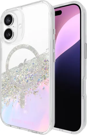 Case-Mate iPhone 16 Case [Compatible with MagSafe] - Sparkly Holographic Phone Case with 12ft Drop Protection - Premium Magnetic Cover for iPhone 16 - Karat Iridescent