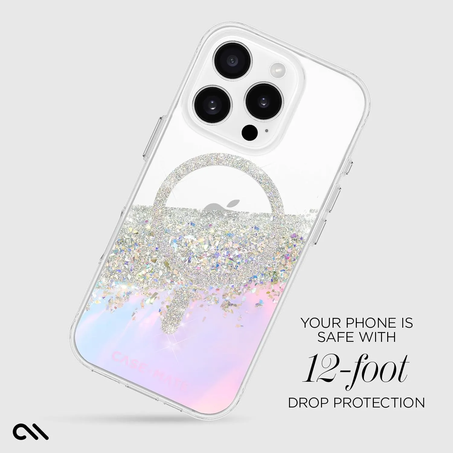 Case-Mate iPhone 16 Pro Case [Compatible with MagSafe] - Sparkly Holographic Phone Case with 12ft Drop Protection - Premium Magnetic Cover for iPhone 16 Pro - Karat Iridescent