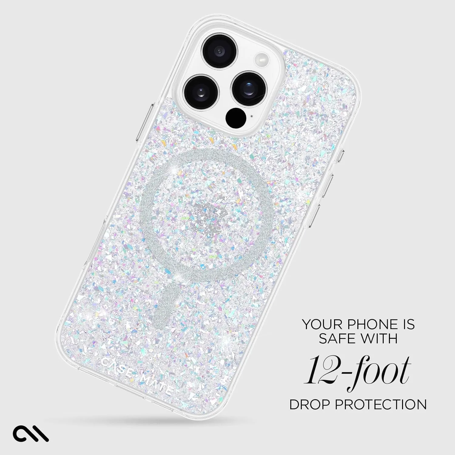 Case-Mate iPhone 16 Pro Max Case [Compatible with MagSafe] - Stylish Sparkly Phone Case with 12ft Drop Protection - Premium Magnetic Cover for iPhone 16 Pro Max - Twinkle Disco