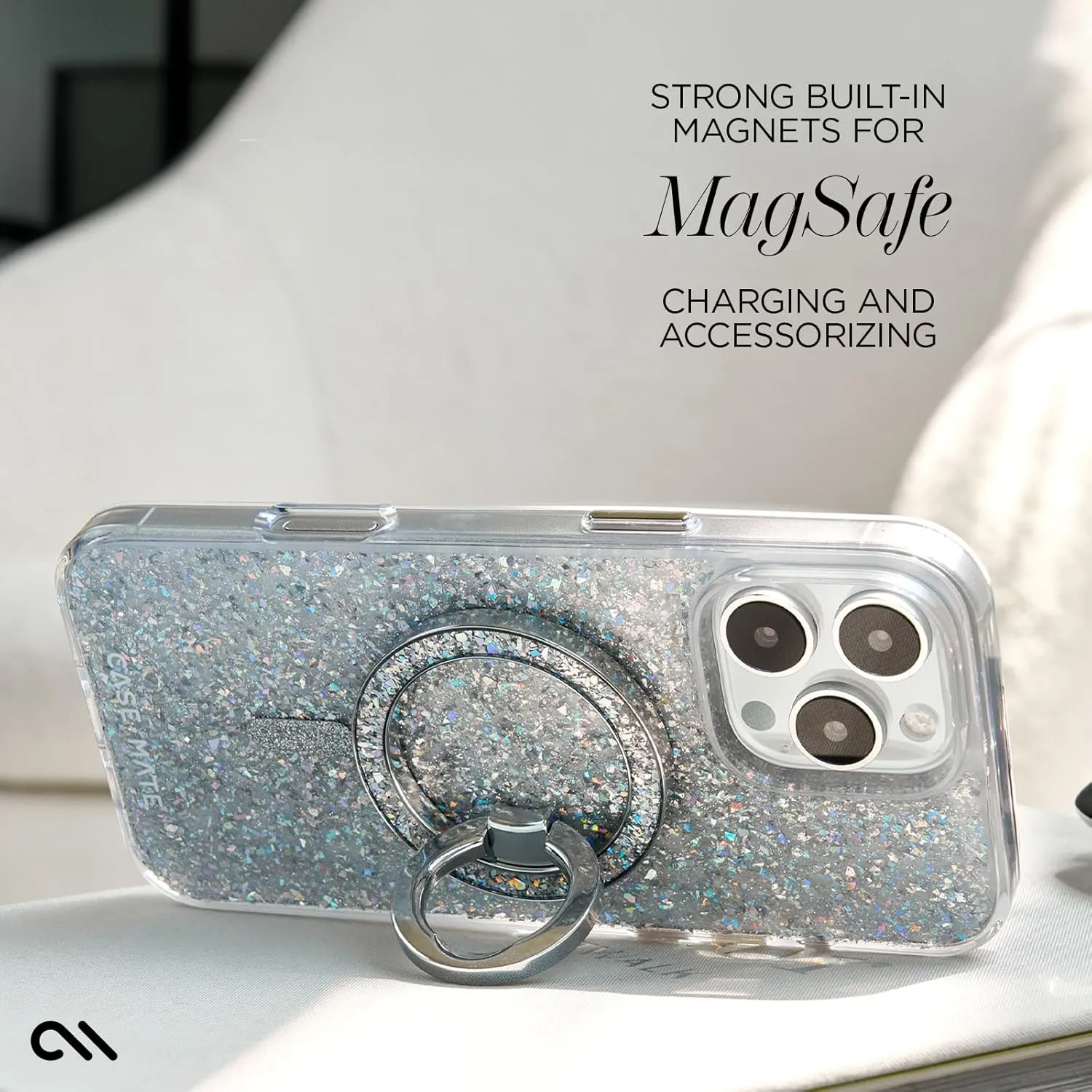 Case-Mate iPhone 16 Pro Max Case [Compatible with MagSafe] - Stylish Sparkly Phone Case with 12ft Drop Protection - Premium Magnetic Cover for iPhone 16 Pro Max - Twinkle Disco