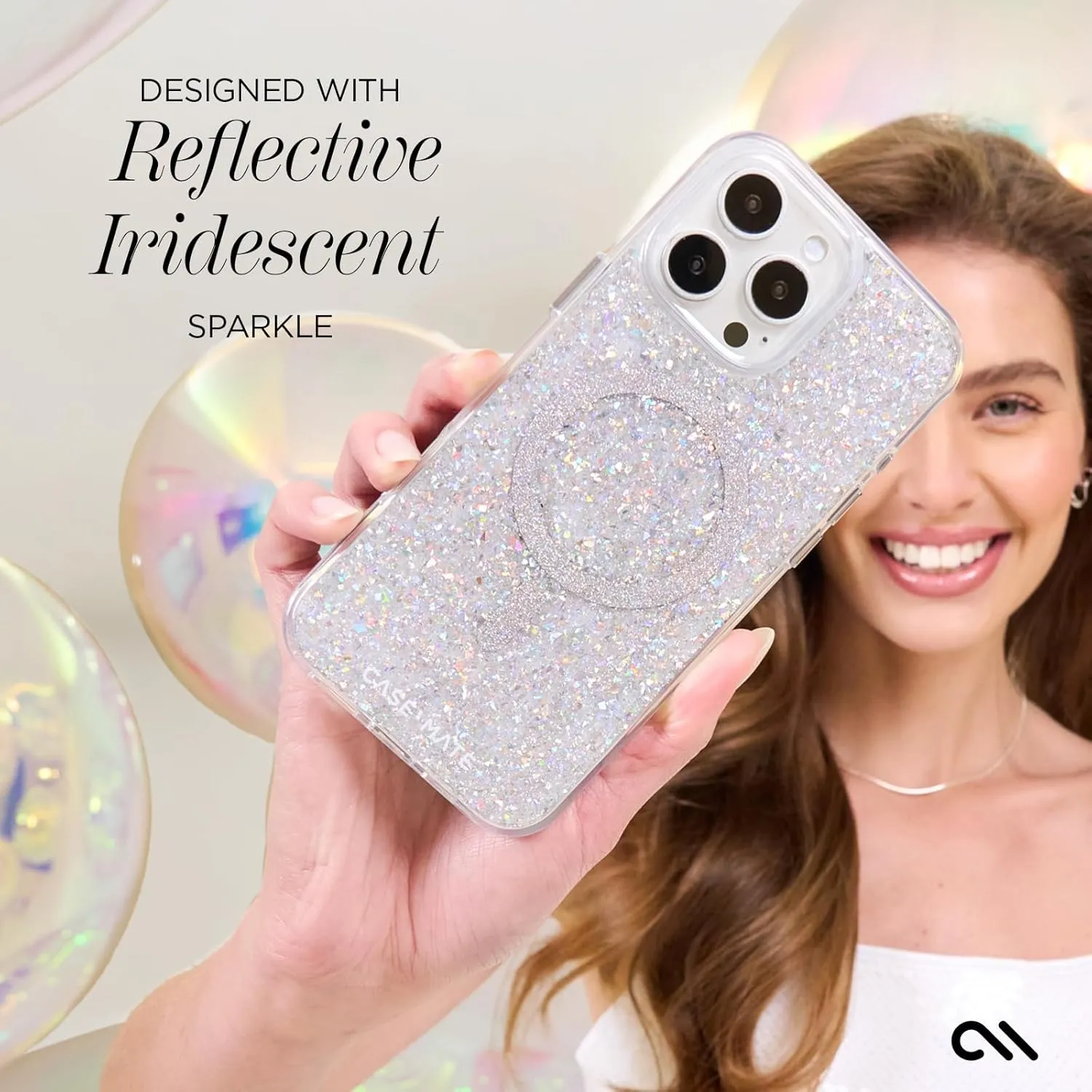 Case-Mate iPhone 16 Pro Max Case [Compatible with MagSafe] - Stylish Sparkly Phone Case with 12ft Drop Protection - Premium Magnetic Cover for iPhone 16 Pro Max - Twinkle Disco