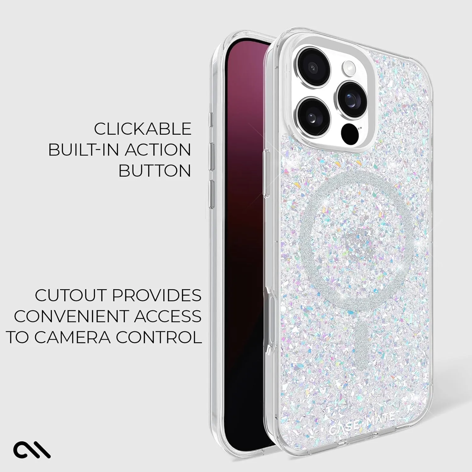 Case-Mate iPhone 16 Pro Max Case [Compatible with MagSafe] - Stylish Sparkly Phone Case with 12ft Drop Protection - Premium Magnetic Cover for iPhone 16 Pro Max - Twinkle Disco