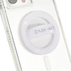 Case-Mate Magnetic Phone Grip MagSafe Loop Grip - Detachable Holder for Hand - Soft Collapsible MagSafe Grips for Back of Phone for iPhone 16 Pro Max /15 Pro Max /14 /13 /12 /S25 Ultra - White Sparkle