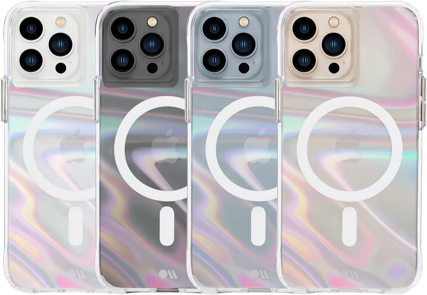 Case-Mate Soap Bubble iPhone 13 Case [10ft Drop Protection] [Compatible with MagSafe] Magnetic Cover for iPhone 13 6.1" - Iridescent Swirl Effect, Anti-Scratch, Shock Absorbing, Slim Fit - Iridescent
