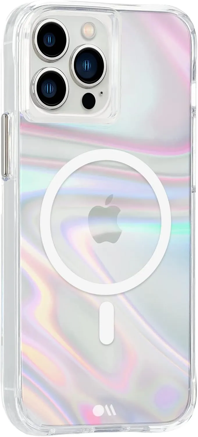 Case-Mate Soap Bubble iPhone 13 Case [10ft Drop Protection] [Compatible with MagSafe] Magnetic Cover for iPhone 13 6.1" - Iridescent Swirl Effect, Anti-Scratch, Shock Absorbing, Slim Fit - Iridescent