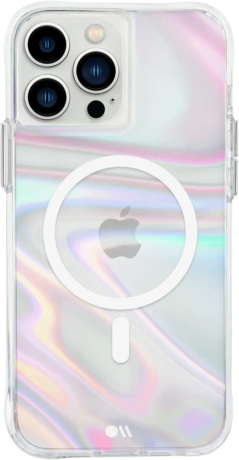 Case-Mate Soap Bubble iPhone 13 Case [10ft Drop Protection] [Compatible with MagSafe] Magnetic Cover for iPhone 13 6.1" - Iridescent Swirl Effect, Anti-Scratch, Shock Absorbing, Slim Fit - Iridescent