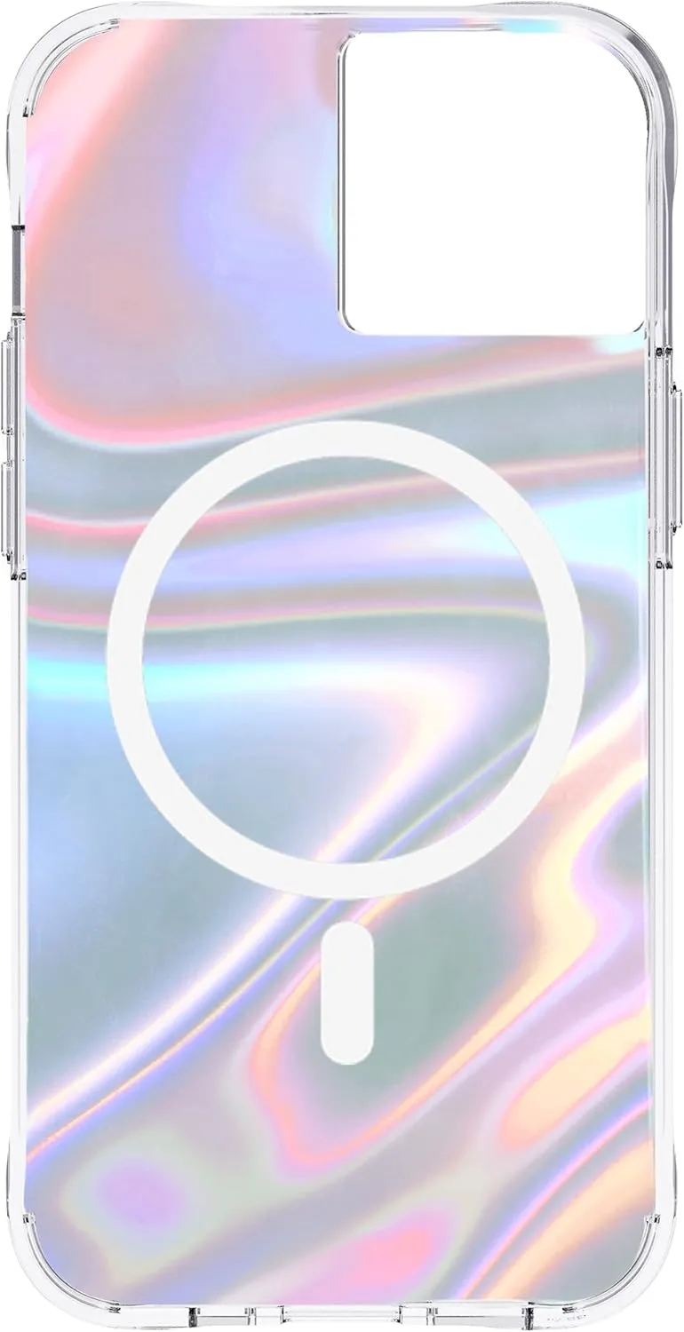 Case-Mate Soap Bubble iPhone 13 Case [10ft Drop Protection] [Compatible with MagSafe] Magnetic Cover for iPhone 13 6.1" - Iridescent Swirl Effect, Anti-Scratch, Shock Absorbing, Slim Fit - Iridescent